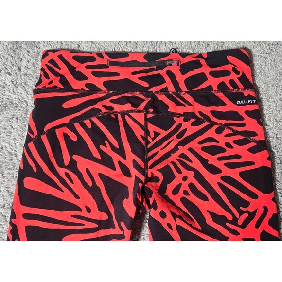 Nike Epic Lux Palm Print Dri-FIT Running Capri Leggings Red Black Women's Large - Picture 6 of 6